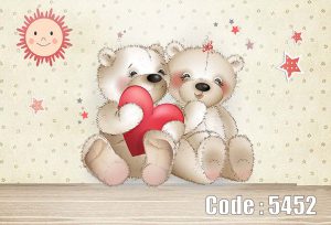 پوستر دیواری طرح خرس و قلب