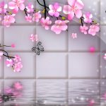 پوستر دیواری طرح شکوفه صورتی