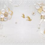 پوستر دیواری طرح گل سفید