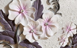 پوستر دیواری طرح گل برجسته