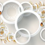 پوستر دیواری طرح گل‌های سفید