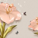 پوستر دیواری گل‌های طلایی