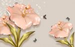 پوستر دیواری گل‌های طلایی