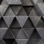 پوستر دیواری سه بعدی هندسی طلایی