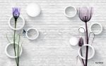 پوستر دیواری گل بنفش سه‌بعدی