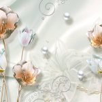 پوستر دیواری طرح گل و مروارید