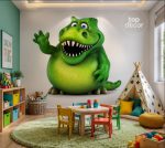 پوستر دیواری سه بعدی فانتزی طرح “دایناسور تپل و مهربان” - Image 2