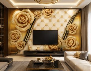 پوستر دیواری رزهای طلایی