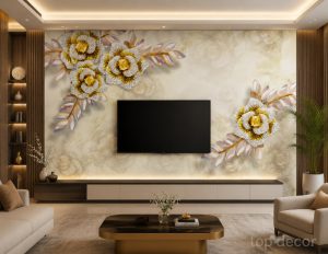 پوستر دیواری طرح گل‌های جواهری