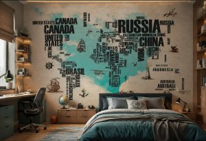 پوستر دیواری نقشه جهان
