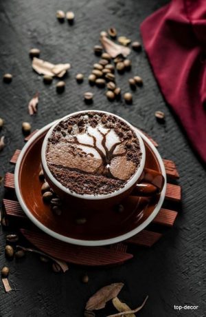 پوستر دیواری سه بعدی طرح کافه فنجون قهوه