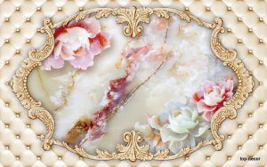 پوستر دیواری سه بعدی طرح قاب سنگ و گل