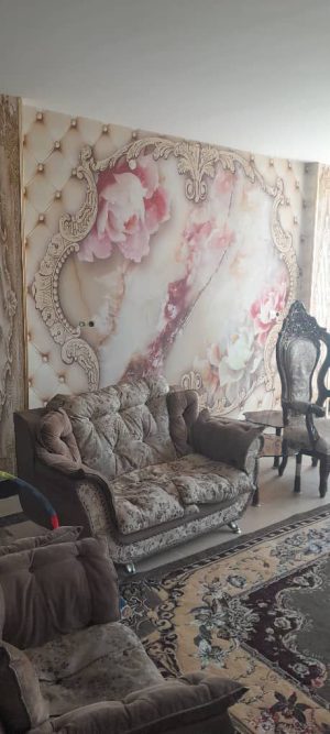 پوستر دیواری سه بعدی طرح قاب سنگ و گل