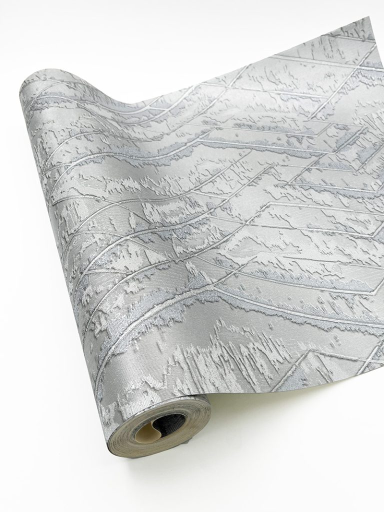 کاغذ دیواری ساده نقره ای قابل شستشو کد 3008