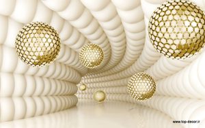 پوستر دیواری طرح تونلی و گوی طلایی