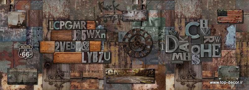 پوستر دیواری طرح نقاشی حروف روی دیوار