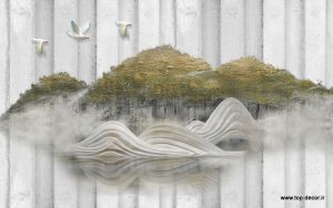 پوستر دیواری طرح تابلو درخت و پرنده