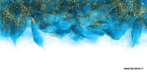 پوستر دیواری طرح رنگ آبی طلایی