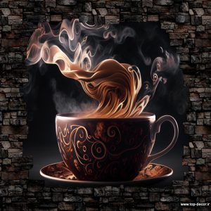 پوستر دیواری طرح فنجون قهوه و دیوار