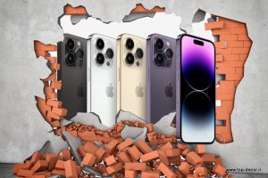 پوستر دیواری طرح موبایل و ریزش دیوار