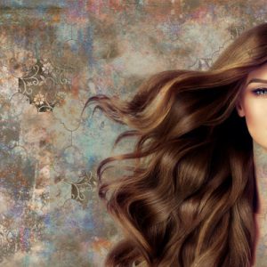 پوستر دیواری طرح پتینه و چهره زن