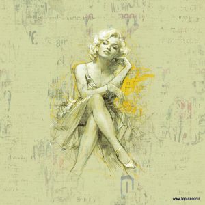 پوستر دیواری طرح مرلین مونرو زمینه سبز فسفری
