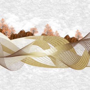 پوستر دیواری طرح تابلو موج طلایی