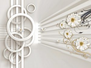 پوستر دیواری طرح گل داوودی دایره