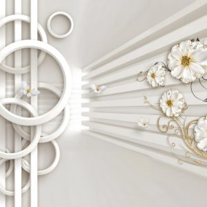 پوستر دیواری طرح گل داوودی دایره