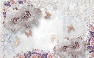 پوستر دیواری طرح گل پنج پر مصنوعی و شکوفه
