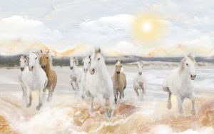 پوستر دیواری طرح نقاشی اسب با مداد رنگی