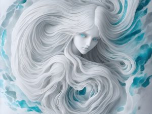 پوستر دیواری طرح مجسمه زن چشم آبی