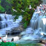 پوستر دیواری طرح طبیعت آبشار لک لک