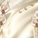پوستر دیواری طرح گل شیپوری مصنوعی و پروانه