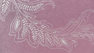پوستر دیواری طرح پارچه ی طرح دار رنگ بادمجونی