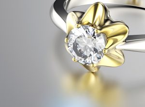 پوستر دیواری طرح انگشتر نگین دار طلافروشی