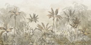 پوستر دیواری طرح نقاشی درخت های نخل محو شده