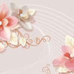 پوستر دیواری طرح گل اپی مدیوم گلبهی نارنجی