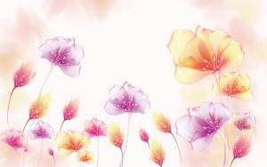 پوستر دیواری طرح نقاشی گل شب بو آبرنگی