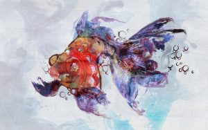 پوستر دیواری طرح نقاشی ماهی انتزاعی