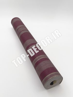  کاغذ دیواری قابل شستشو PVC طرح راه‌راه مدرن زرشکی