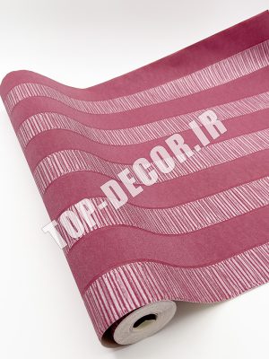 کاغذ دیواری قابل شستشو PVC طرح راه‌راه مدرن سرخ آبی