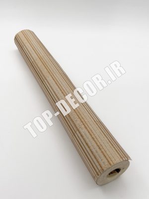 کاغذ دیواری قابل شستشو PVC طرح راه‌راه کرم و قهوه‌ای