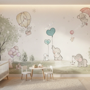 پوستر دیواری فیل‌های بامزه