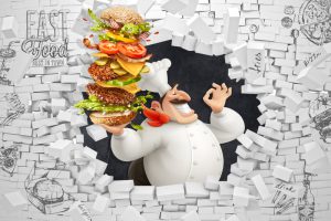 پوستر دیواری فست‌فود مدرن