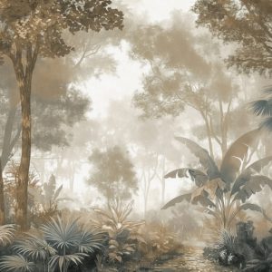 پوستر دیواری جنگل مه‌آلود گرمسیری