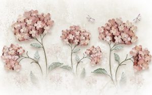 پوستر دیواری گل‌های سه‌بعدی صورتی
