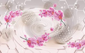 پوستر دیواری سه‌بعدی گل ارکیده