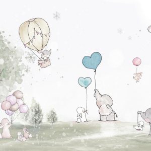 پوستر دیواری فیل‌های بامزه