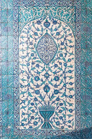 پوستر دیواری طرح کاشی سنتی آبی